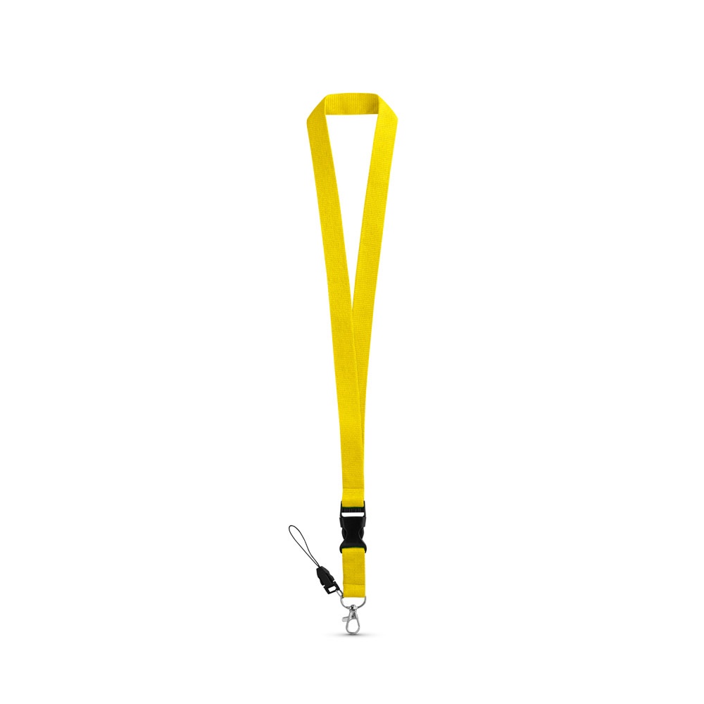 ANQUETIL. Lanyard από πολυεστέρα με μεταλλικό καραμπίνερ - Κίτρινο