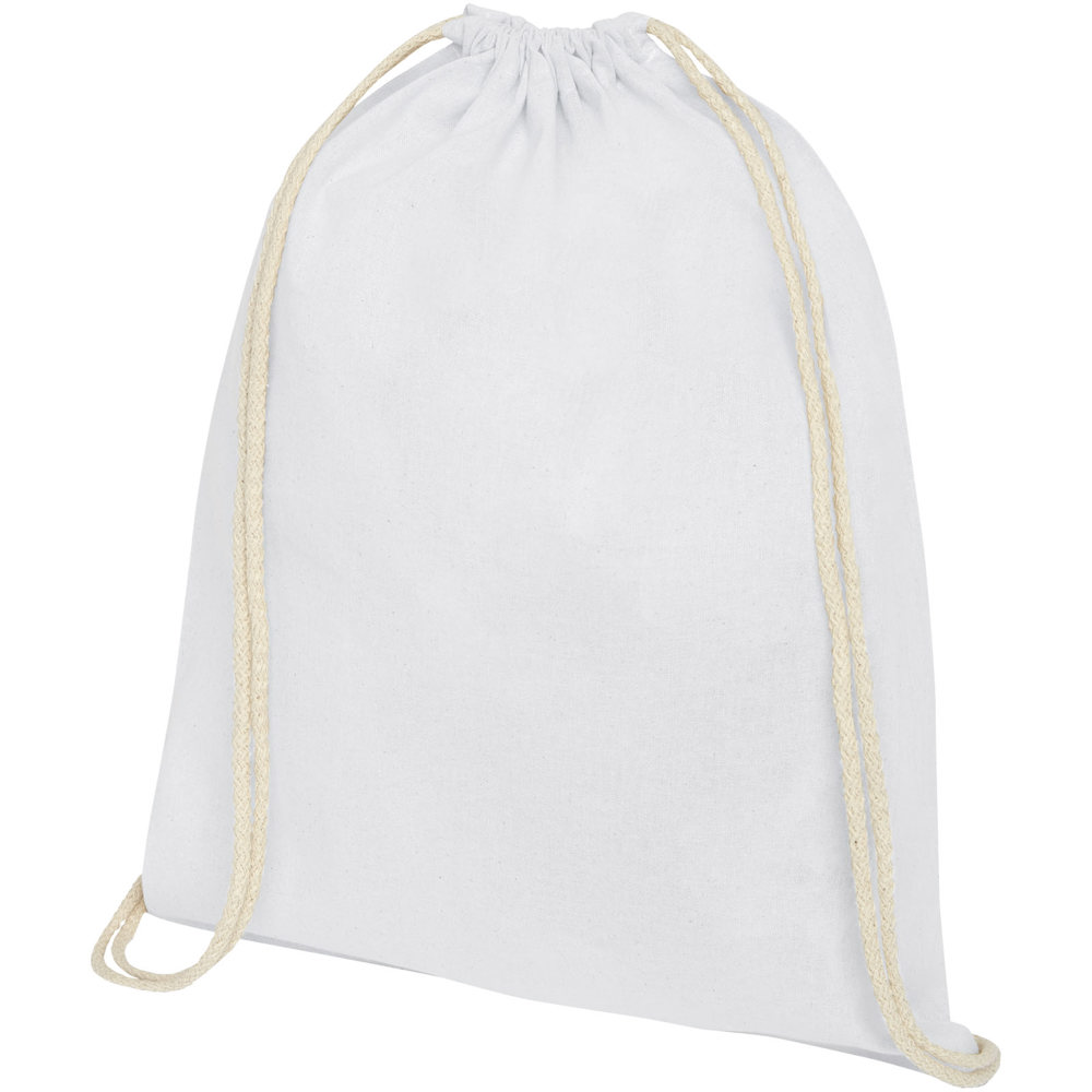 Oregon 100 g/m² cotton drawstring bag 5L - White