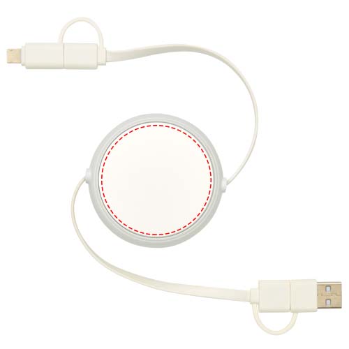 Alasia 5-in-1 100 cm recycled plastic and aluminium retractable data sync and 45W fast charge cable