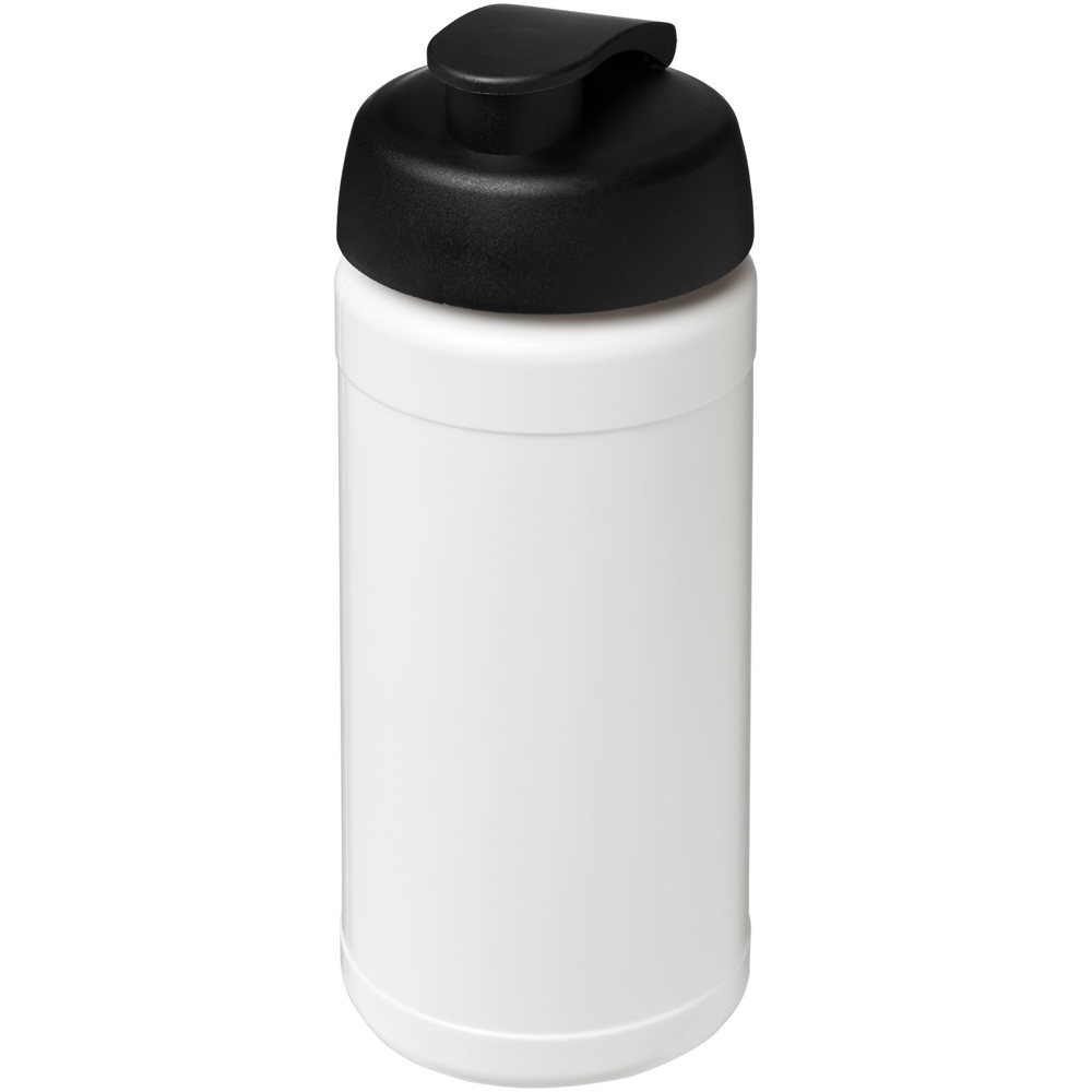 Baseline 500 ml recycled sport bottle with flip lid - White, Black