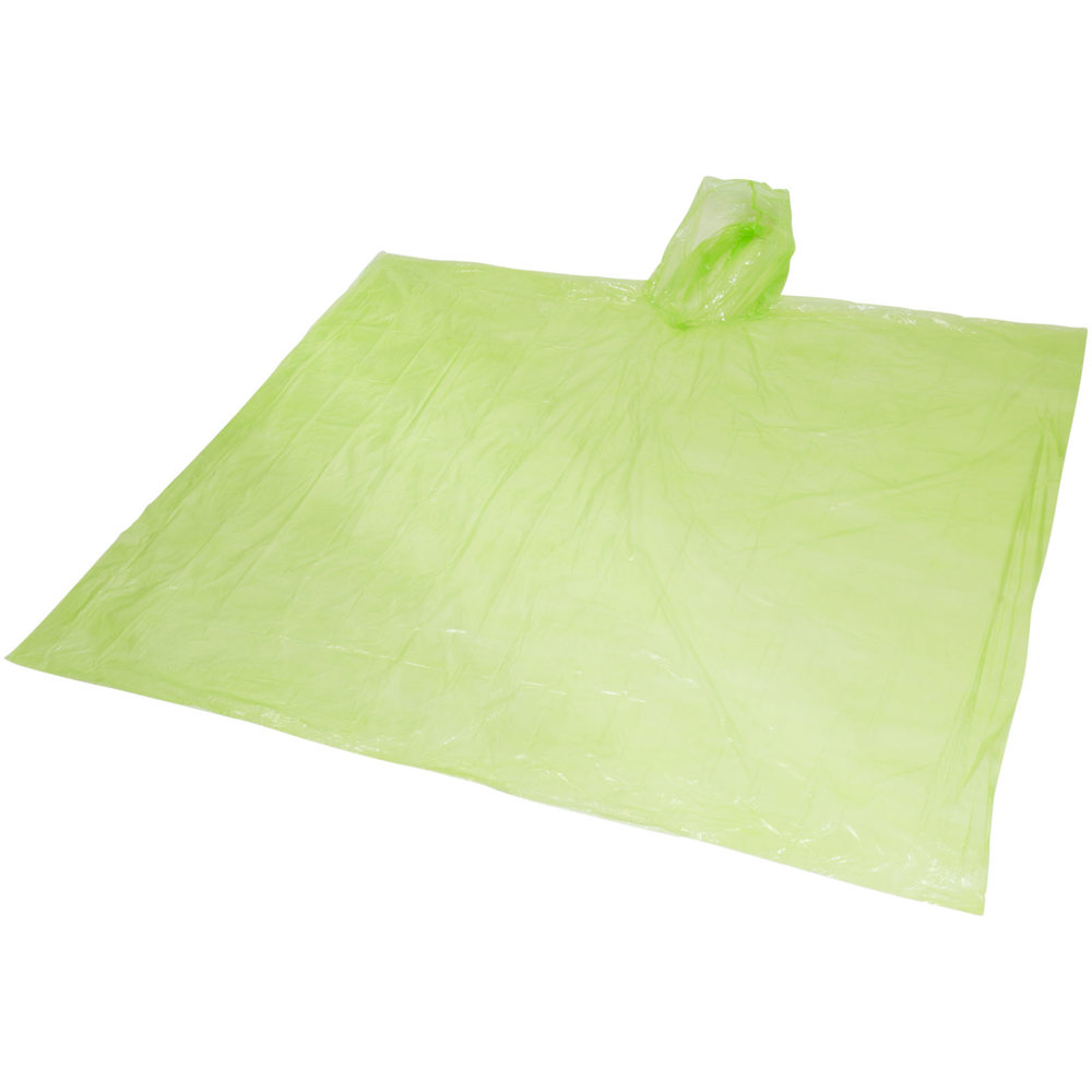 Ziva disposable rain poncho with storage pouch - Lime