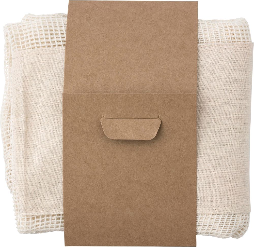 Set of three reusasable cotton mesh produce bags Adele