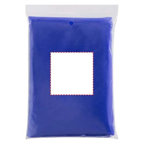 Mayan recycled plastic disposable rain poncho with storage pouch