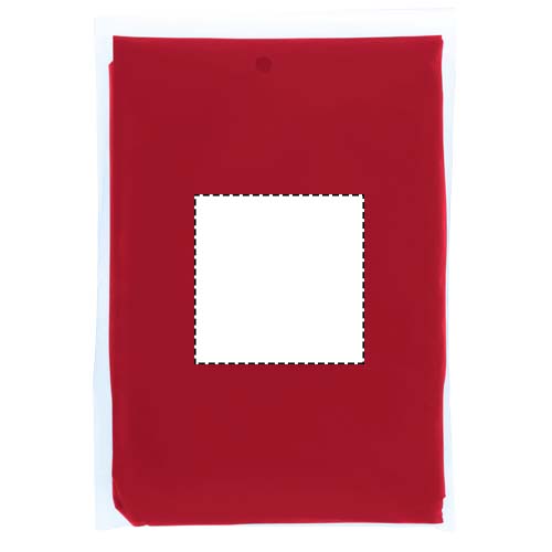 Mayan recycled plastic disposable rain poncho with storage pouch
