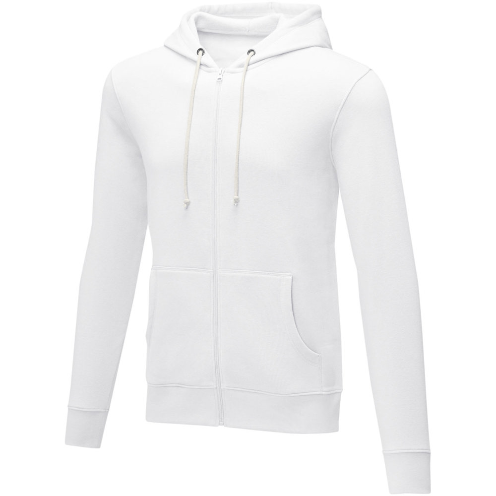 Charon 240 g/m2 unisex full zip hoodie - White