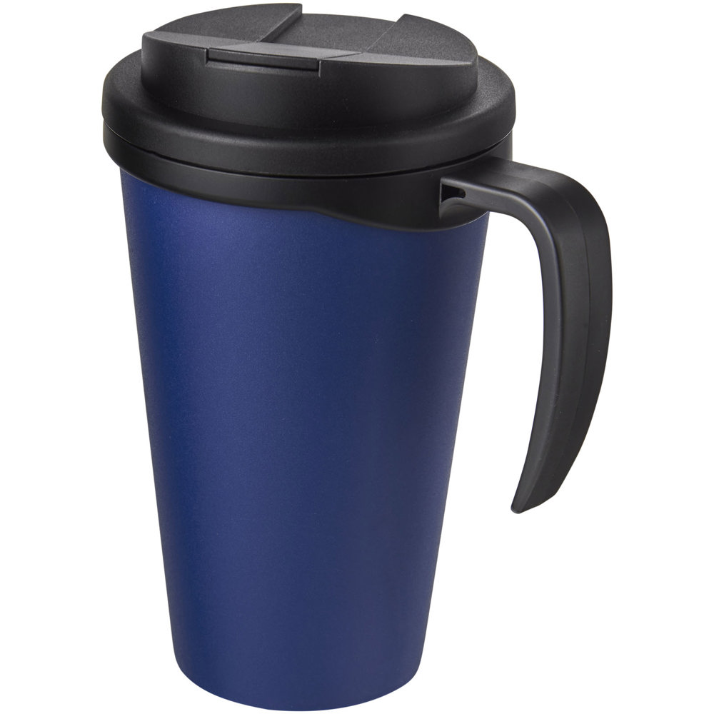 Americano® Grande 350 ml mug with spill-proof lid - Blue, Black