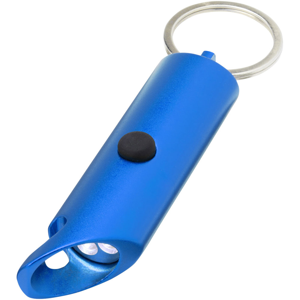 Flare RCS recycled aluminium IPX LED light and bottle opener with keychain - Royal Blue