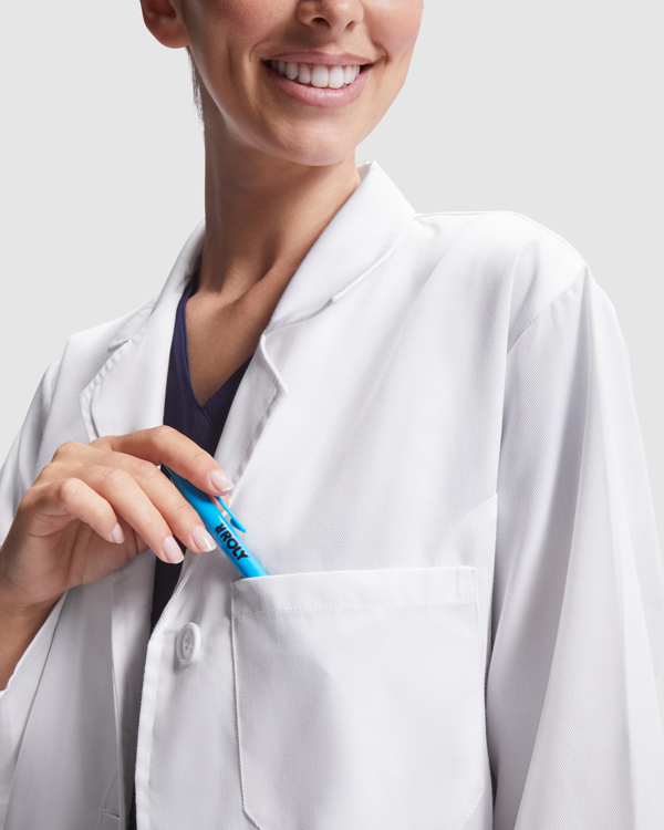VACCINE WOMAN LABCOAT S/XS WHITE