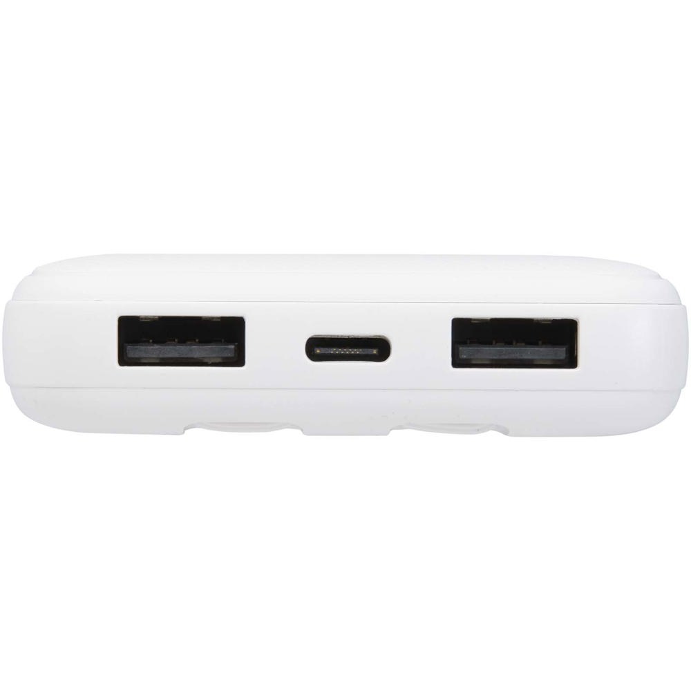 Adhil 10.000 mAh 10W recycled plastic power bank with 2 built-in cables