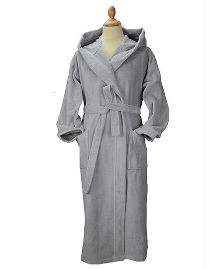ARTG - DeLuxe Velour Bathrobe with hood - Light Grey