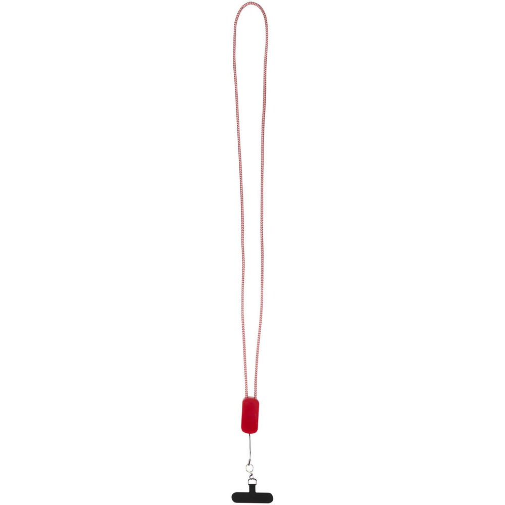 Anser recycled plastic smartphone lanyard with 27W 5-in-1 built-in cable