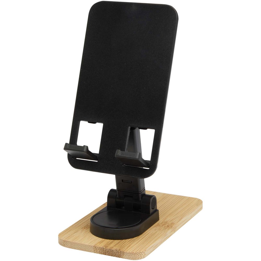 Alfirk recycled plastic foldeable desk phone stand with bamboo details